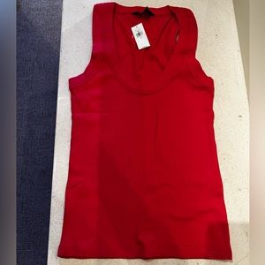 NWT Banana Republic red scoop neck tank top Women Sz Small